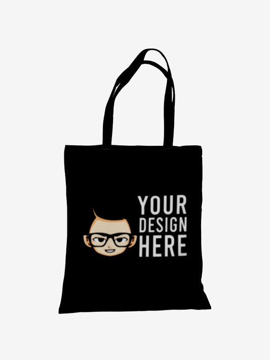 Custom No Zipper Premium Canvas Tote Bag - Black