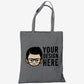 Custom No Zipper Premium Canvas Tote Bag - Black