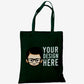 Custom No Zipper Premium Canvas Tote Bag - Black