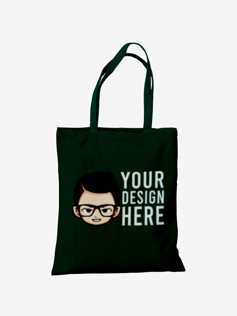 Custom No Zipper Premium Canvas Tote Bag - Black