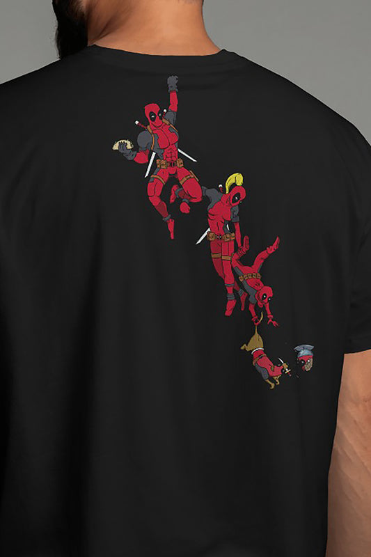 Men's Marvel Deadpool, Casual Funny Deadpool Multverser Short Sleeve Crew T-Shirt, Comfortable