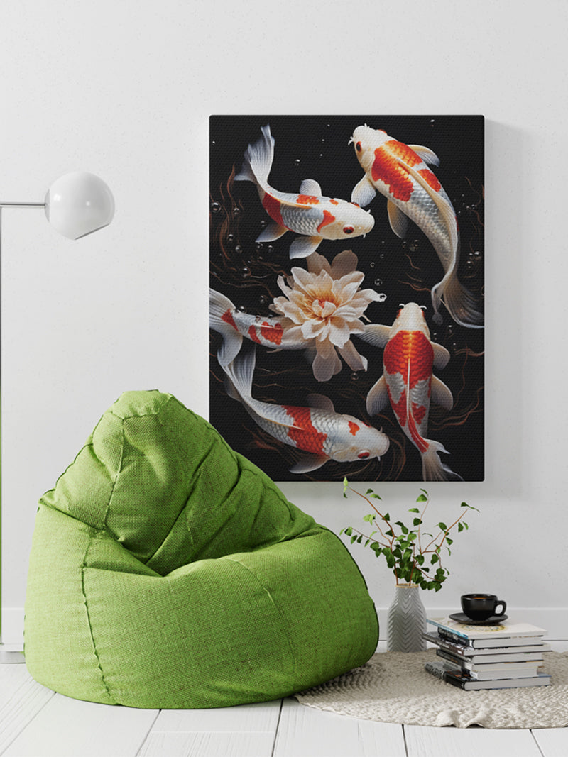 Abstract Colorful Koi Fish Canvas Print Painting Art for Living Room Home Decor