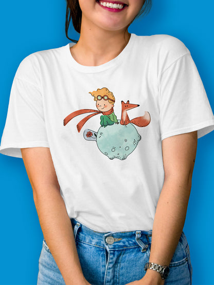 Little Prince T-Shirt Cartoon Animation Print Summer Casual Women's Design Tee