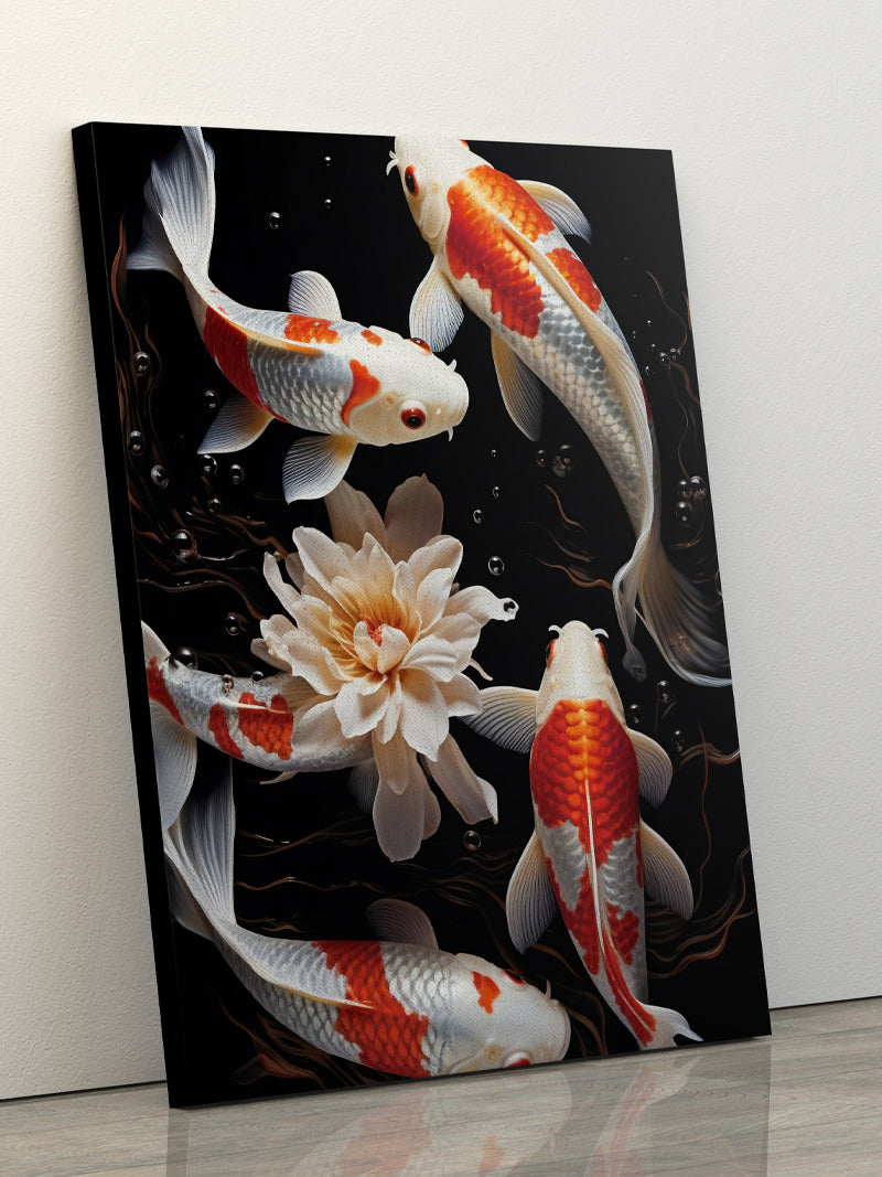 Abstract Colorful Koi Fish Canvas Print Painting Art for Living Room Home Decor