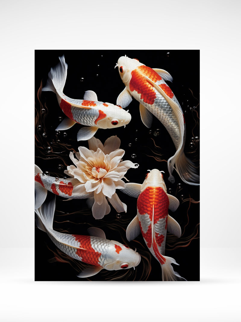 Abstract Colorful Koi Fish Canvas Print Painting Art for Living Room Home Decor