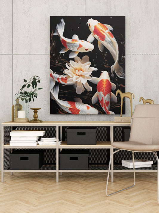 Abstract Colorful Koi Fish Canvas Print Painting Art for Living Room Home Decor